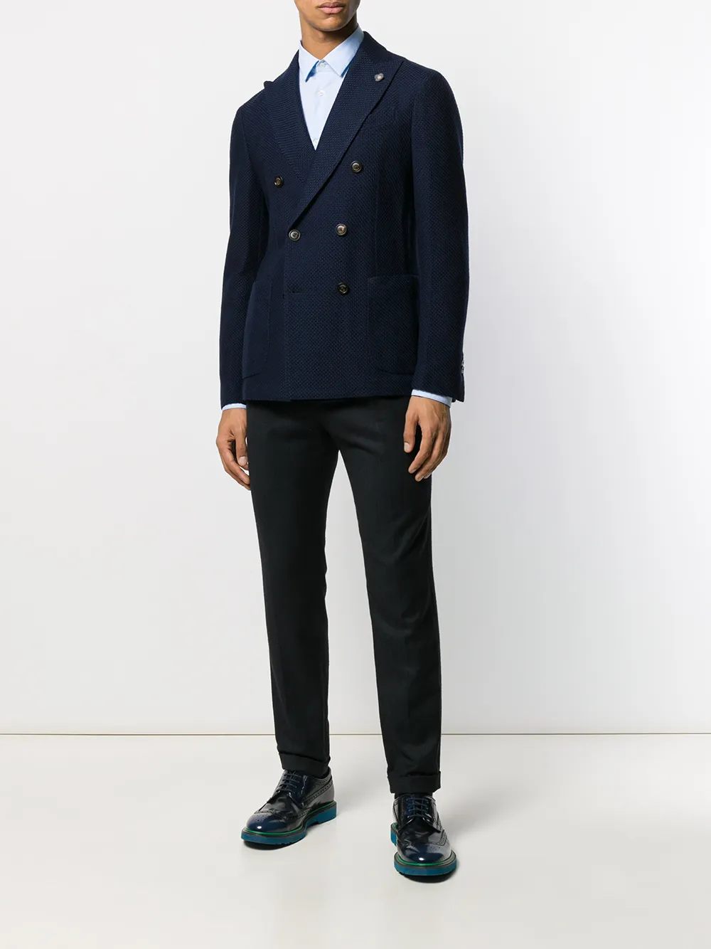 Lardini Blazer met dubbele rij knopen - Blauw