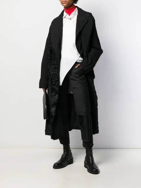ANN DEMEULEMEESTER PANELLED LONGLINE COAT