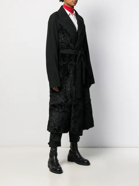 ANN DEMEULEMEESTER PANELLED LONGLINE COAT