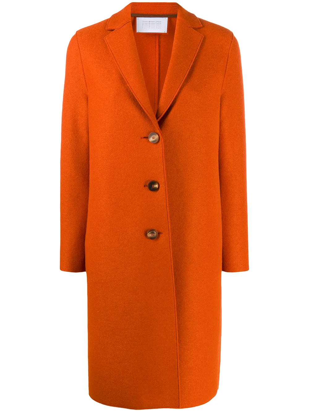 Harris Wharf London Single Breasted Coat In Orange