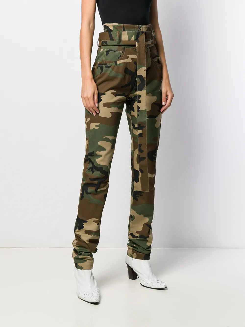 UNRAVEL PROJECT Broek met camouflageprint Groen