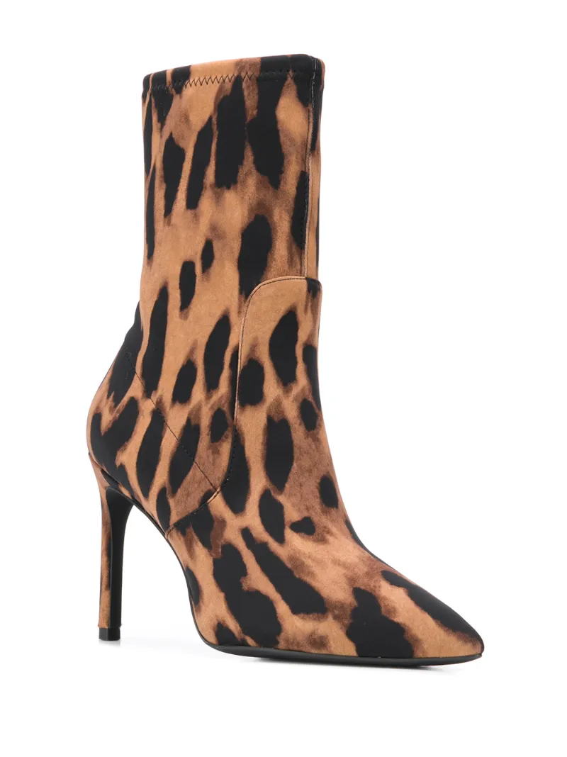 STUART WEITZMAN 'WREN' SOCK-BOOTS IM LEO-LOOK