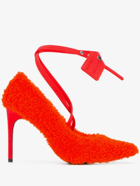 Off-White textured ankle-strap pumps