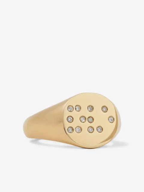 Anissa Kermiche 18kt yellow gold Love Is Blind signet ring