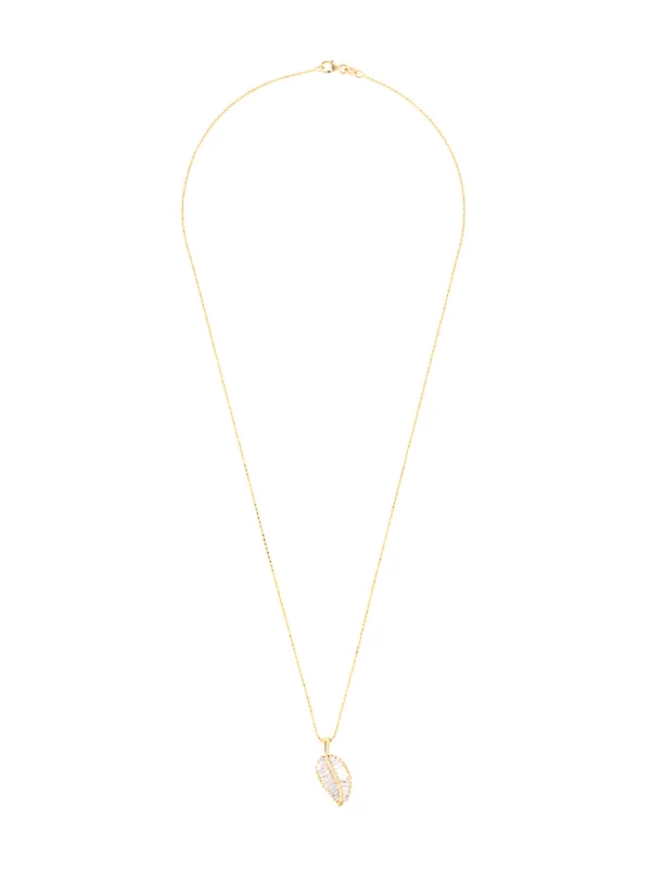 Anita Ko 18kt Yellow Gold Palm Leaf Diamond Pendant Necklace