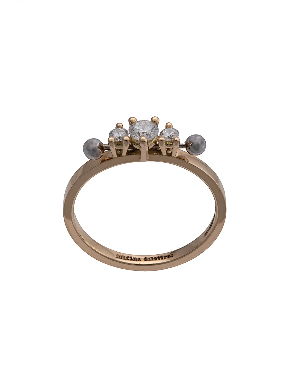 

Delfina Delettrez anillo dos en uno oro amarillo de 18kt - Dorado