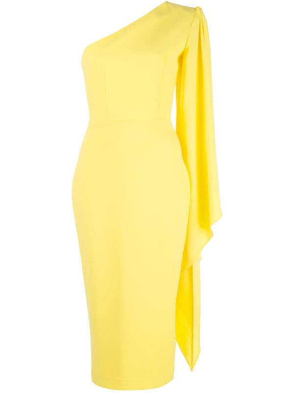yellow shoulder dress