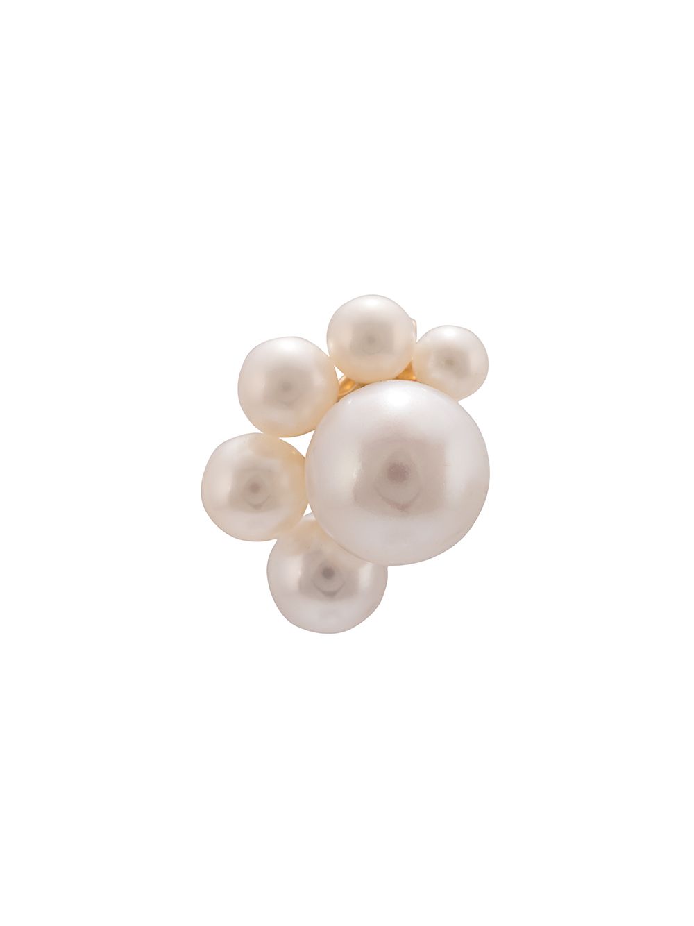 фото Sophie Bille Brahe 14kt yellow gold Federico pearl stud