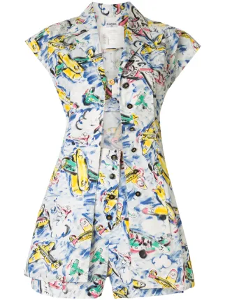 Chanel Pre Owned 3 Piece Airplane Print Suit Vintage Farfetch Com