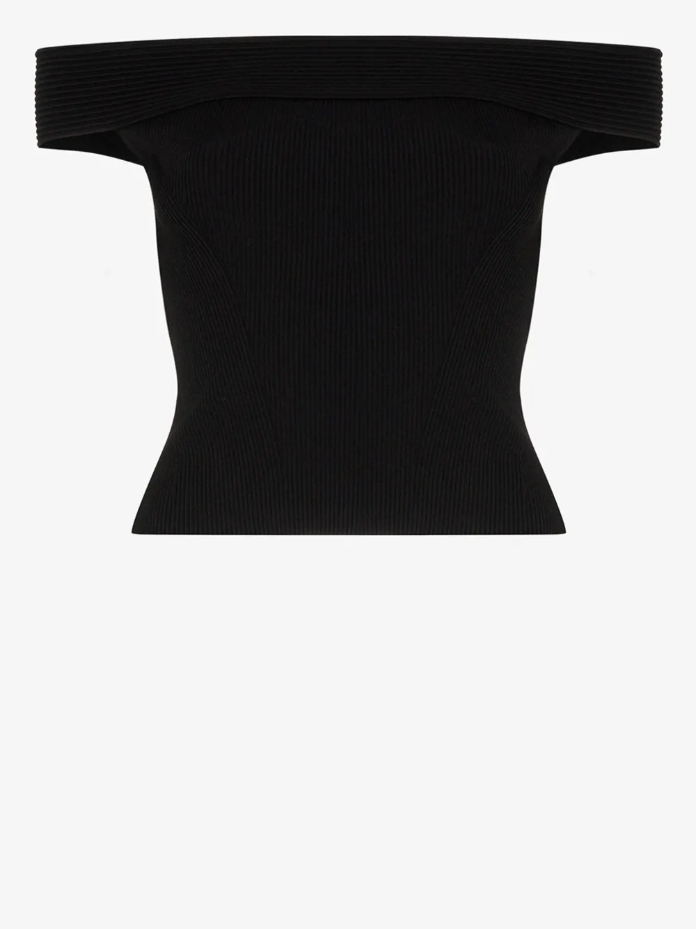 ALEXANDER MCQUEEN OFF-THE-SHOULDER KNIT TOP,610726Q1AMA14570414
