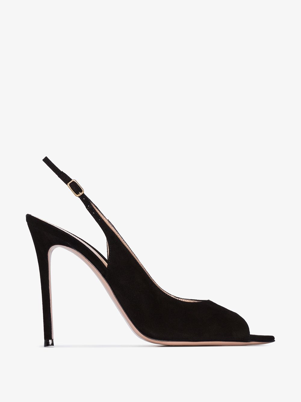 GIANVITO ROSSI BLACK 115 SLINGBACK SUEDE PUMPS,G3168215RICCAM14570427