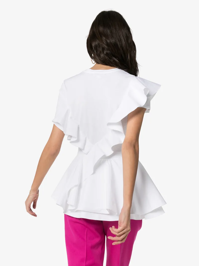 ALEXANDER MCQUEEN RUFFLE DETAIL T-SHIRT