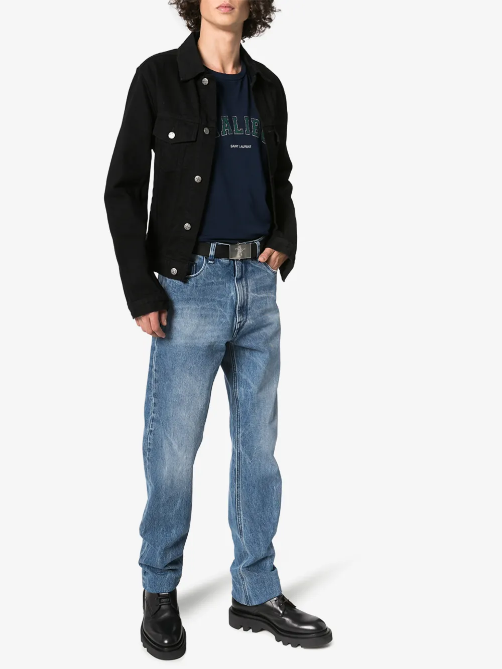 SAINT LAURENT SAINT LAURENT MALIBU LOGO T-SHIRT,603280YBPX214570520