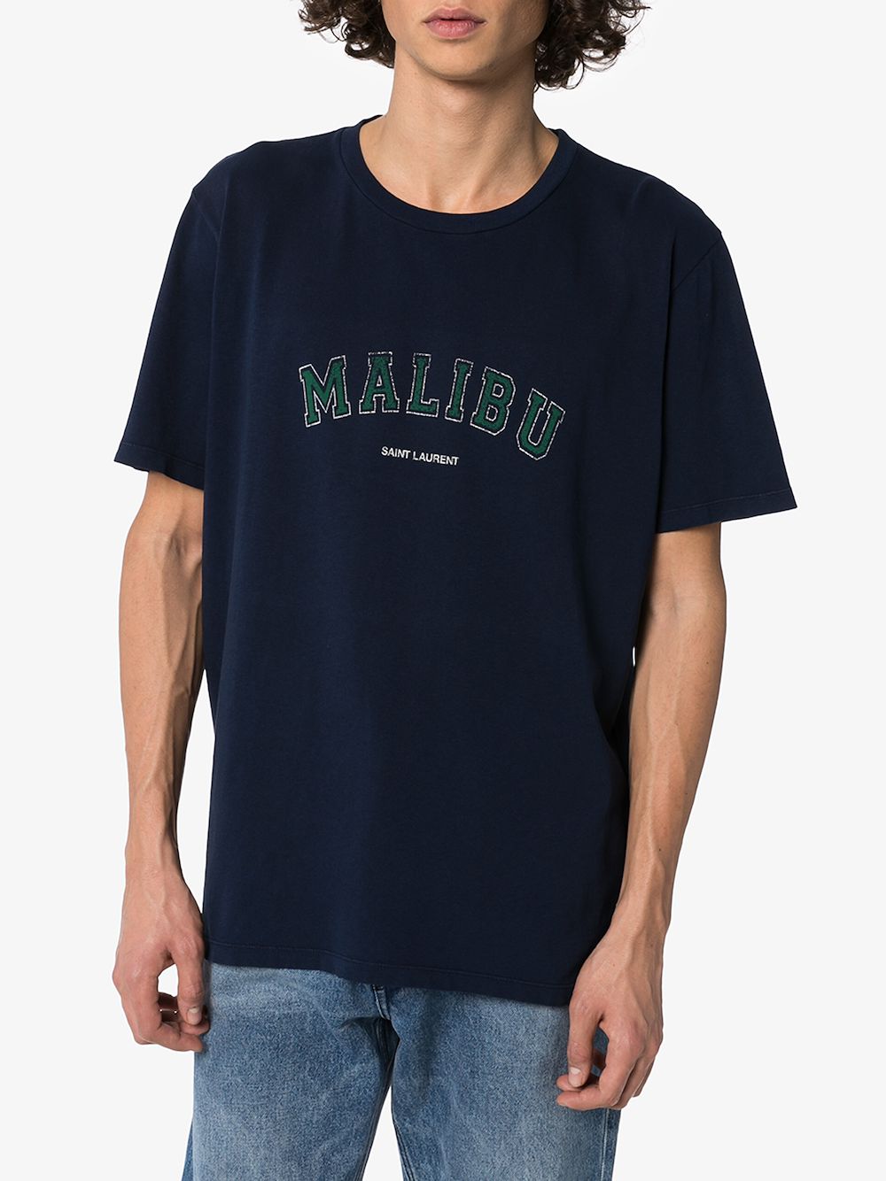 SAINT LAURENT SAINT LAURENT MALIBU LOGO T-SHIRT,603280YBPX214570520