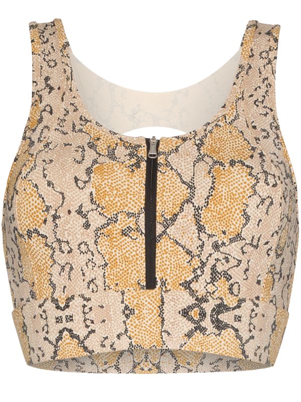 snake print sports bra