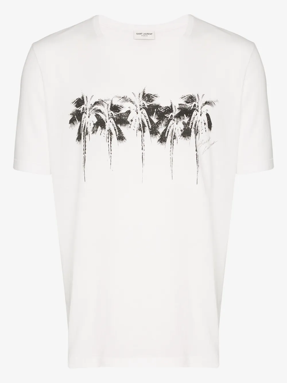 SAINT LAURENT SAINT LAURENT PALM TREE PRINT COTTON T-SHIRT,603285YBPA214570593