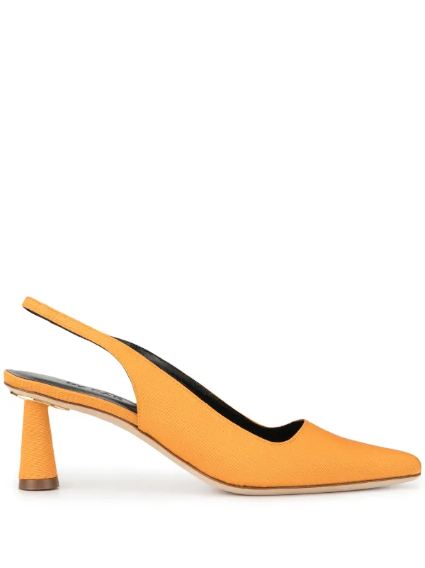 orange slingback pumps