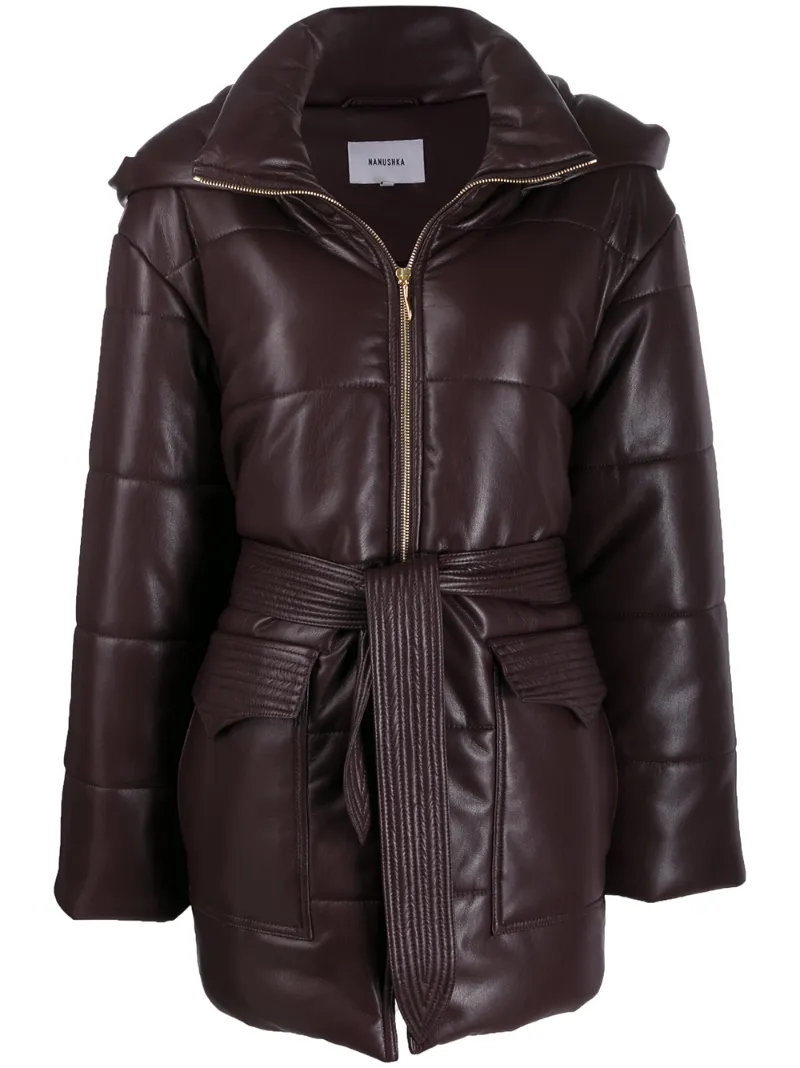 NANUSHKA LENOX FAUX LEATHER PUFFER COAT