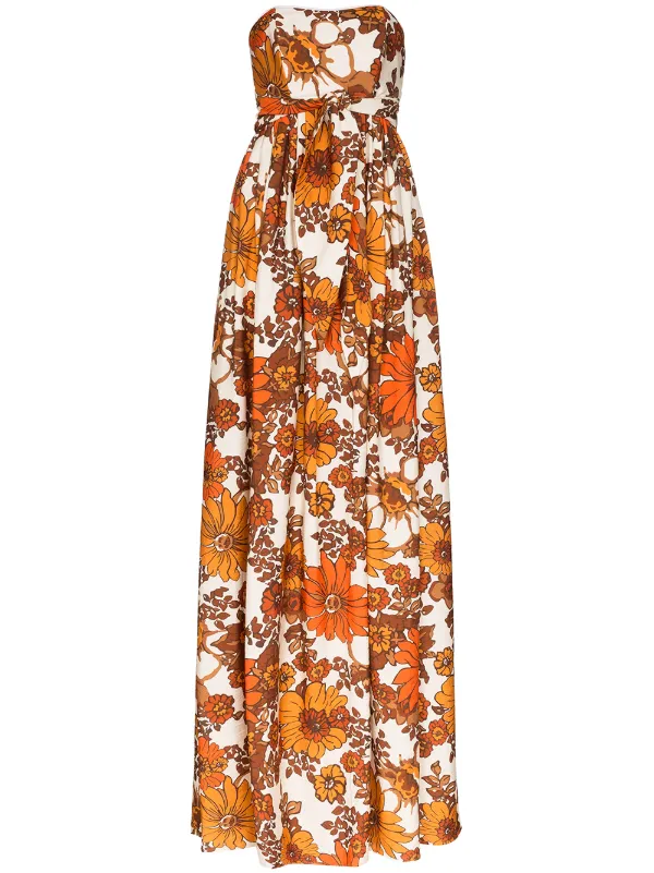 orange floral maxi dress