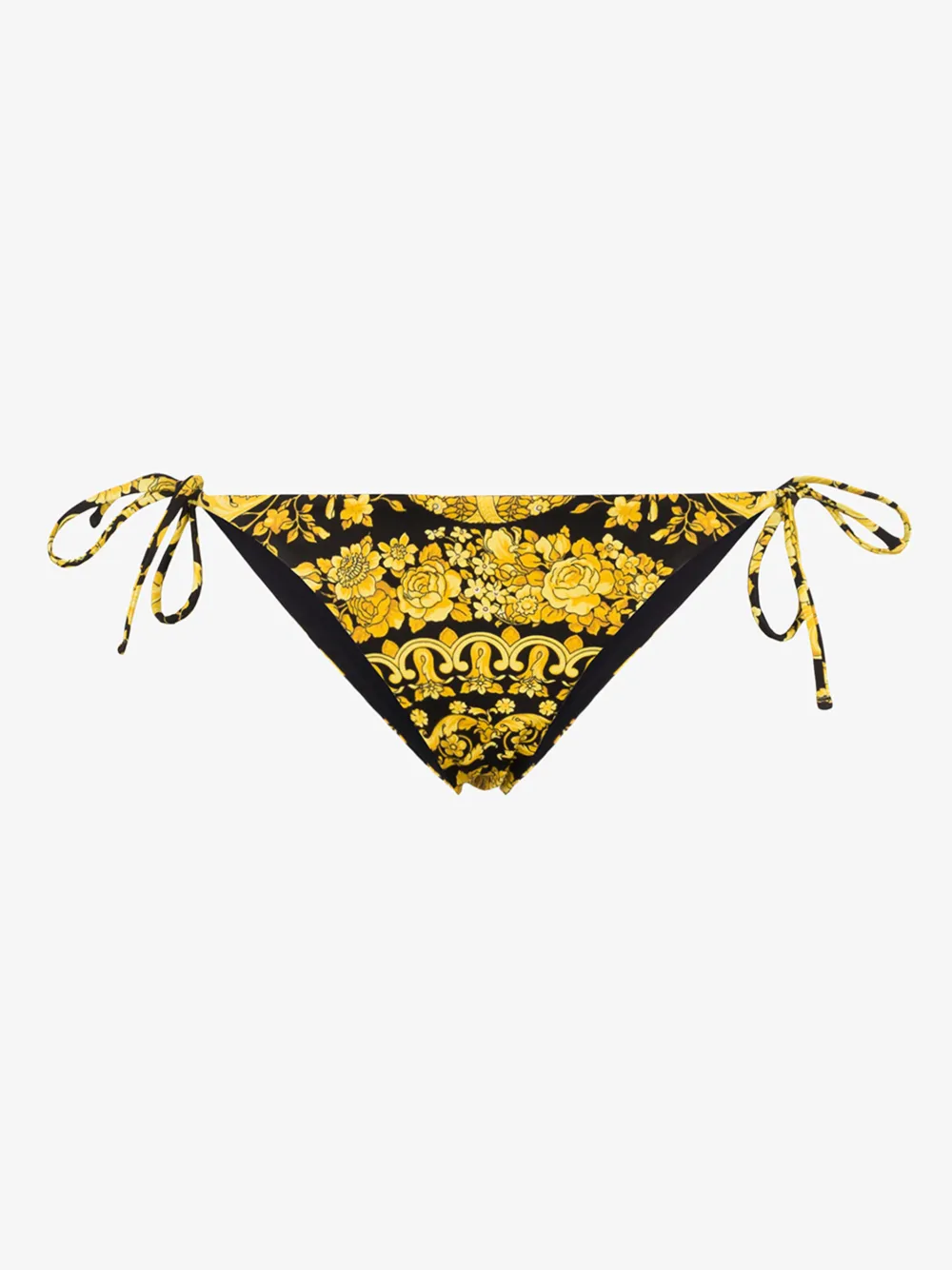 Versace Acanthus-print Low-rise Bikini Briefs In Black