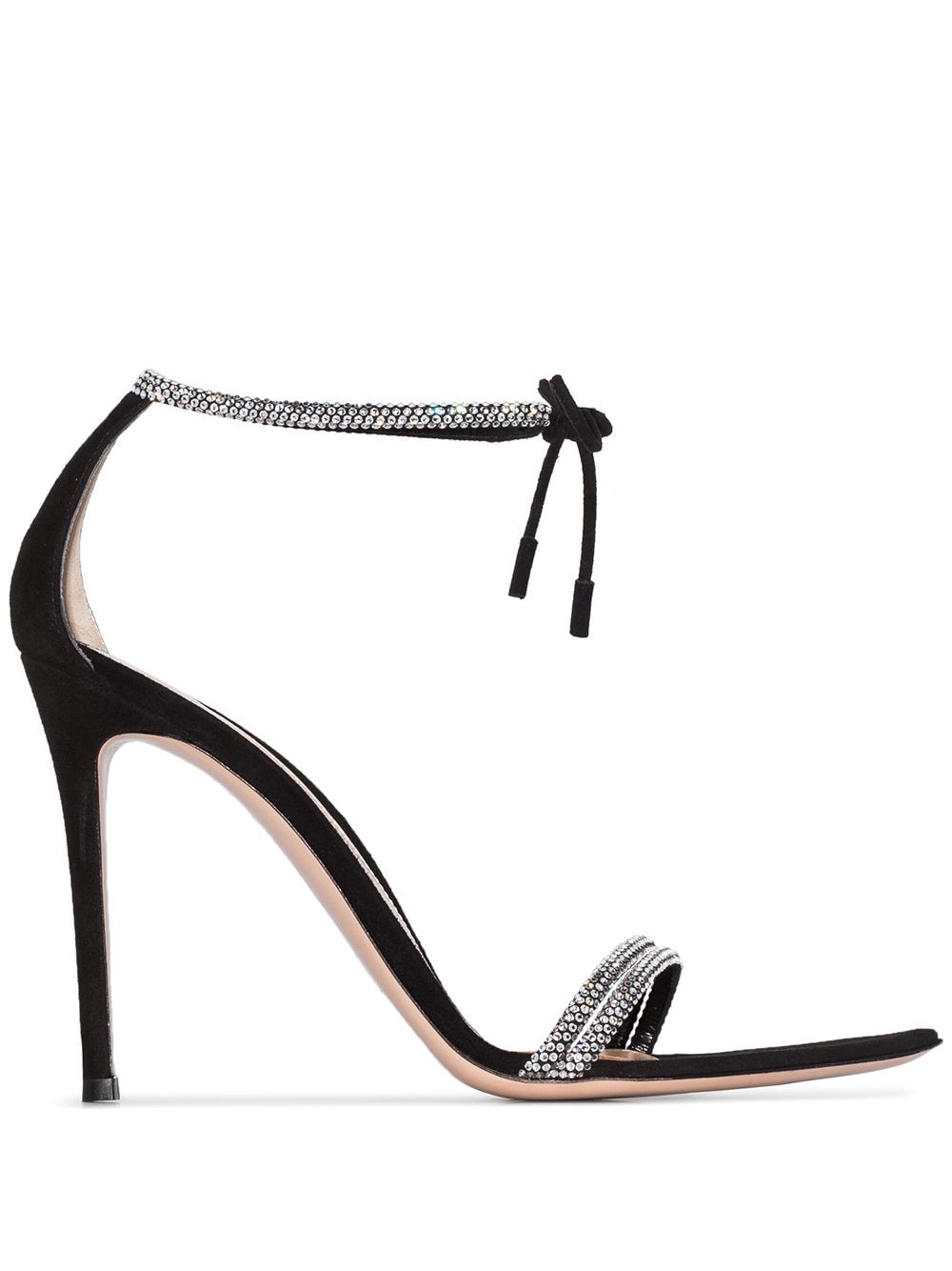 Shop Gianvito Rossi Crystal Strap 115mm Sandals In Black