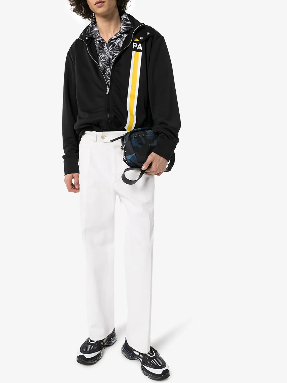PALM ANGELS MONOGRAM STRIPED TRACK JACKET,PMBD027S20384031106014571640