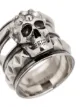 Alexander McQueen skull face studded ring