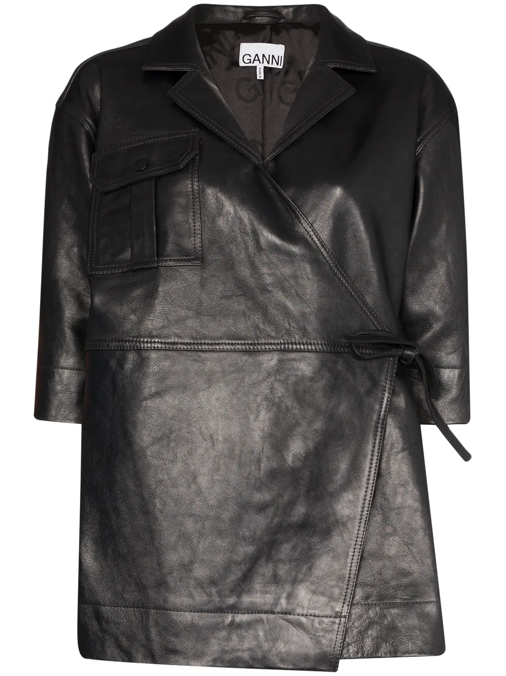 GANNI WRAP LEATHER JACKET