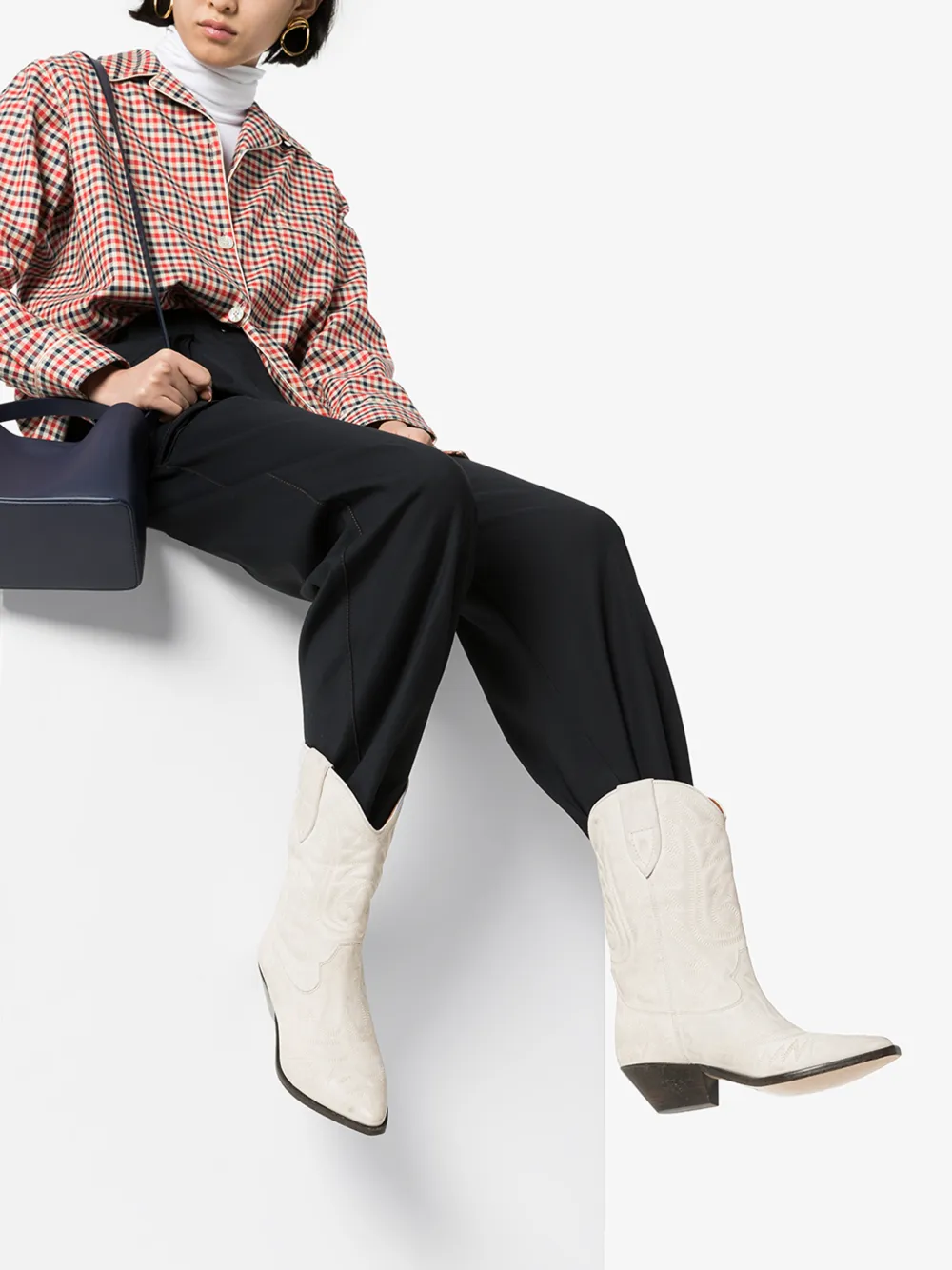 ISABEL MARANT ISABEL MARANT WHITE DUERTO 40 COWBOY BOOTS,20PBO044820P024S14571722