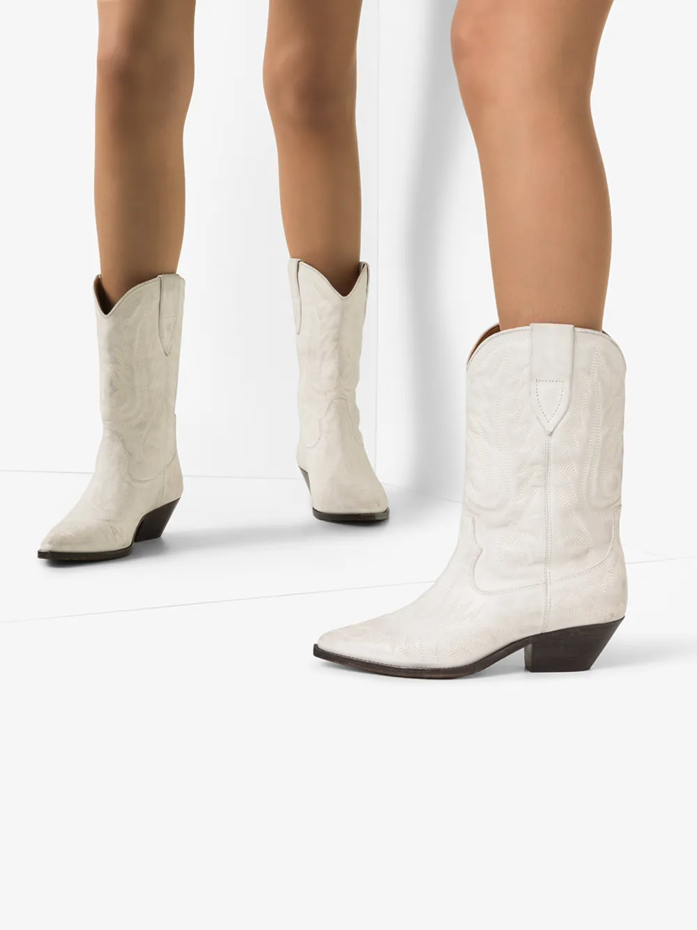 ISABEL MARANT ISABEL MARANT WHITE DUERTO 40 COWBOY BOOTS,20PBO044820P024S14571722