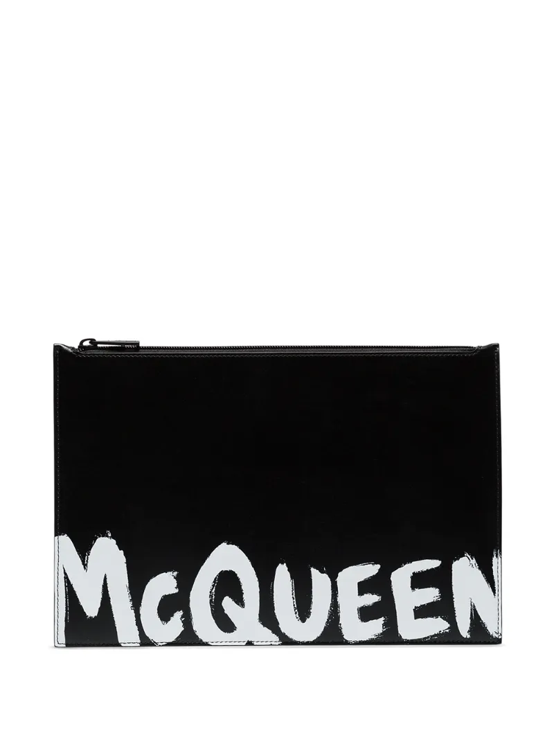 ALEXANDER MCQUEEN CONTRAST LOGO PRINT CLUTCH