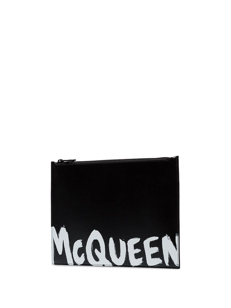 ALEXANDER MCQUEEN CONTRAST LOGO PRINT CLUTCH