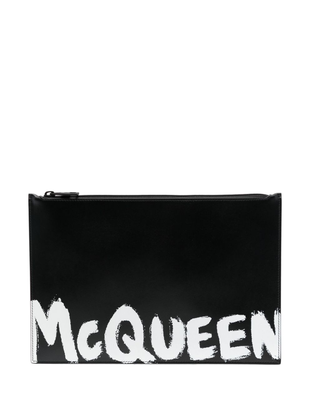 Graffiti-print clutch bag