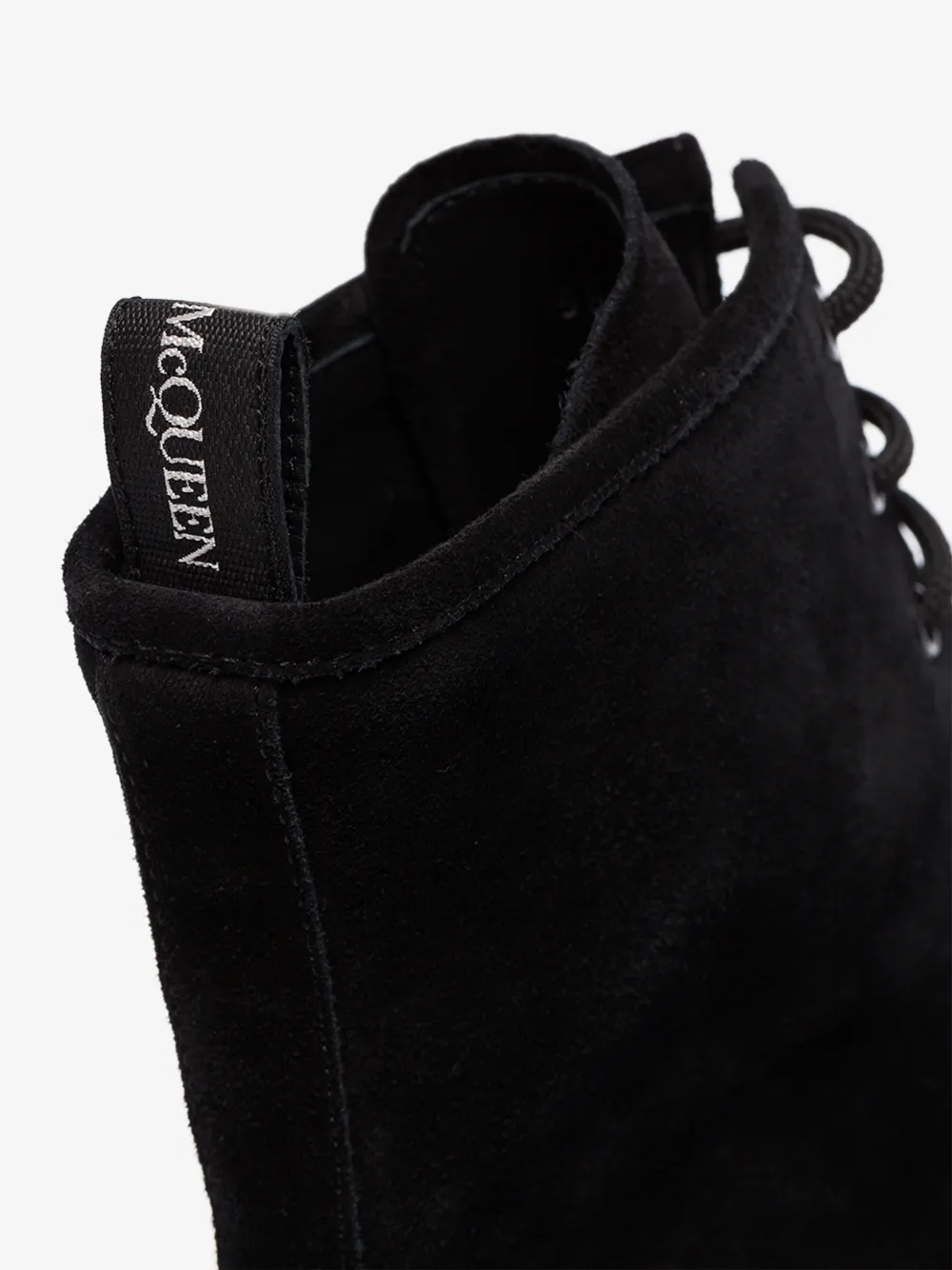 ALEXANDER MCQUEEN BLACK HYBRID LACE-UP BOOTS,586191WHXK114571918
