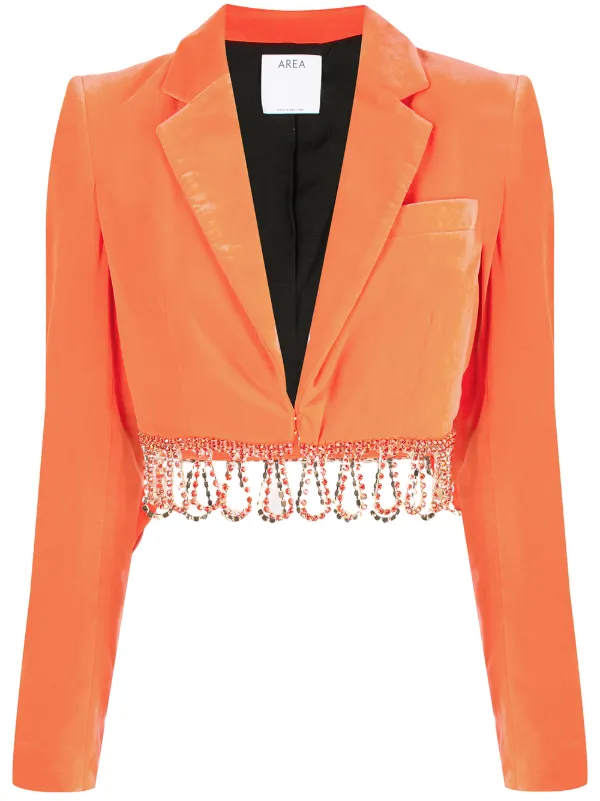 orange cropped blazer