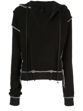 contrast stitch hoodie