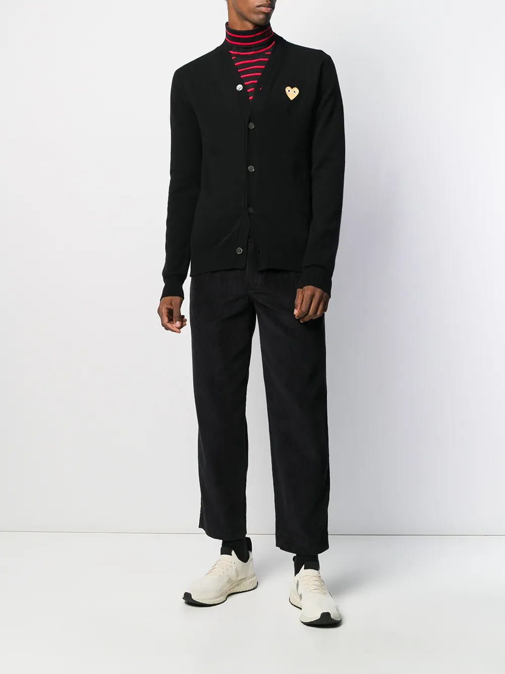 Comme Des Garçons Play Vest met geborduurd hart - Zwart