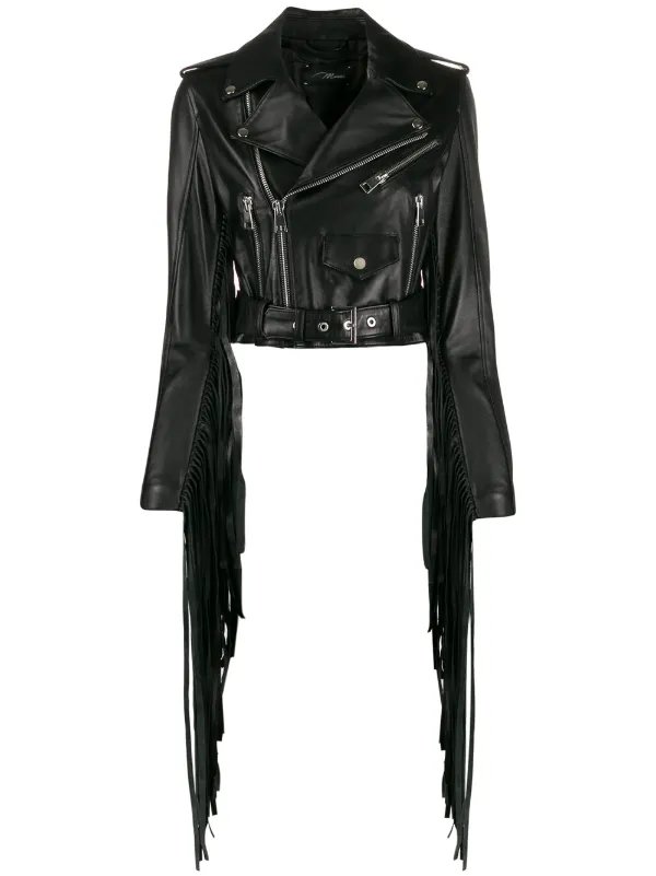 Romantc Womens Fringe Trench Coat Mini Slim Fit Denim Biker Jacket