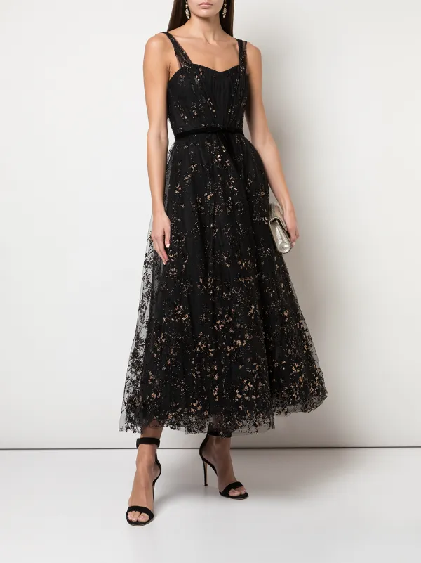 marchesa notte midi dress