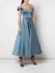 Marchesa Notte off the shoulder flared gown