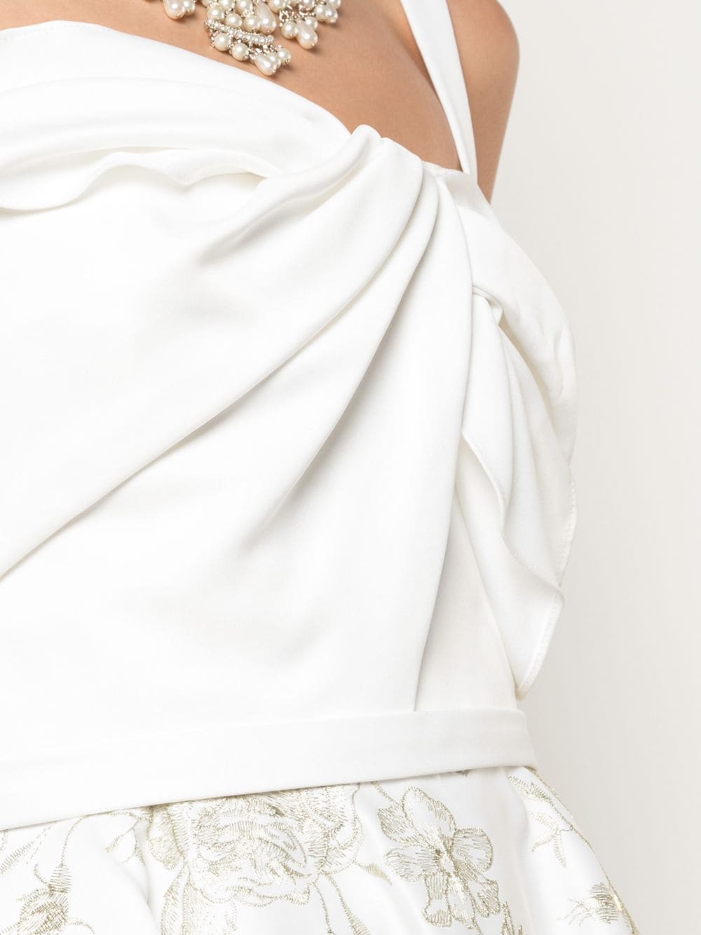 фото Marchesa notte расклешенное платье миди с вышивкой