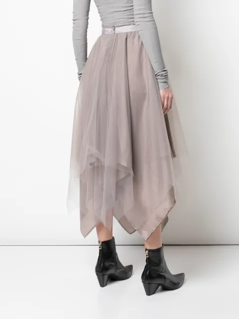 MARC LE BIHAN ASYMMETRIC HEM SILK SKIRT