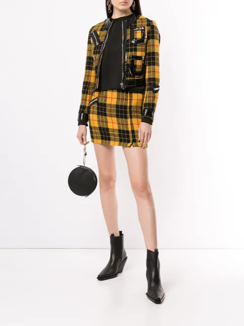 YANG LI CHECK PATTERN FITTED JACKET