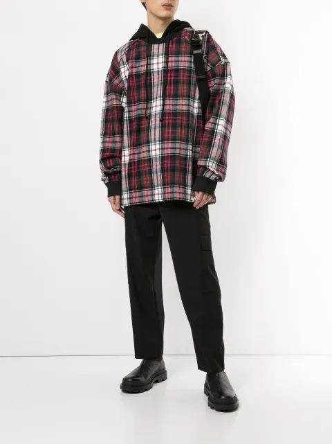 JUUN.J SYNTHESIZE CHECK BLOCK HOODIE