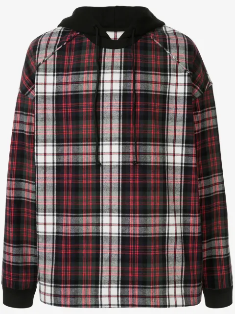 Juun.J Synthesize check block hoodie
