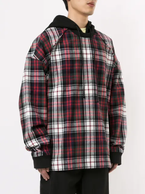 JUUN.J SYNTHESIZE CHECK BLOCK HOODIE