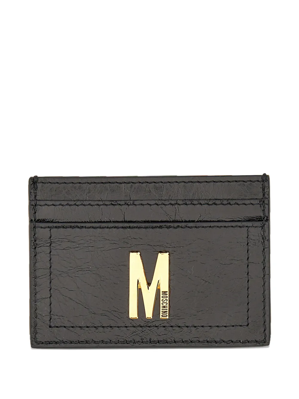Moschino Pasjeshouder met logoplakkaat Zwart