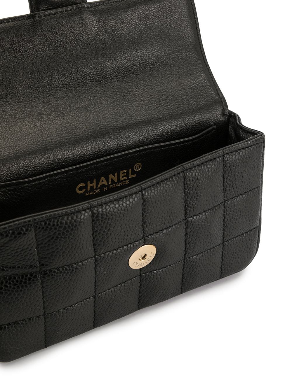 Pre-owned Chanel Choco Bar Waist Bum Bag In Black