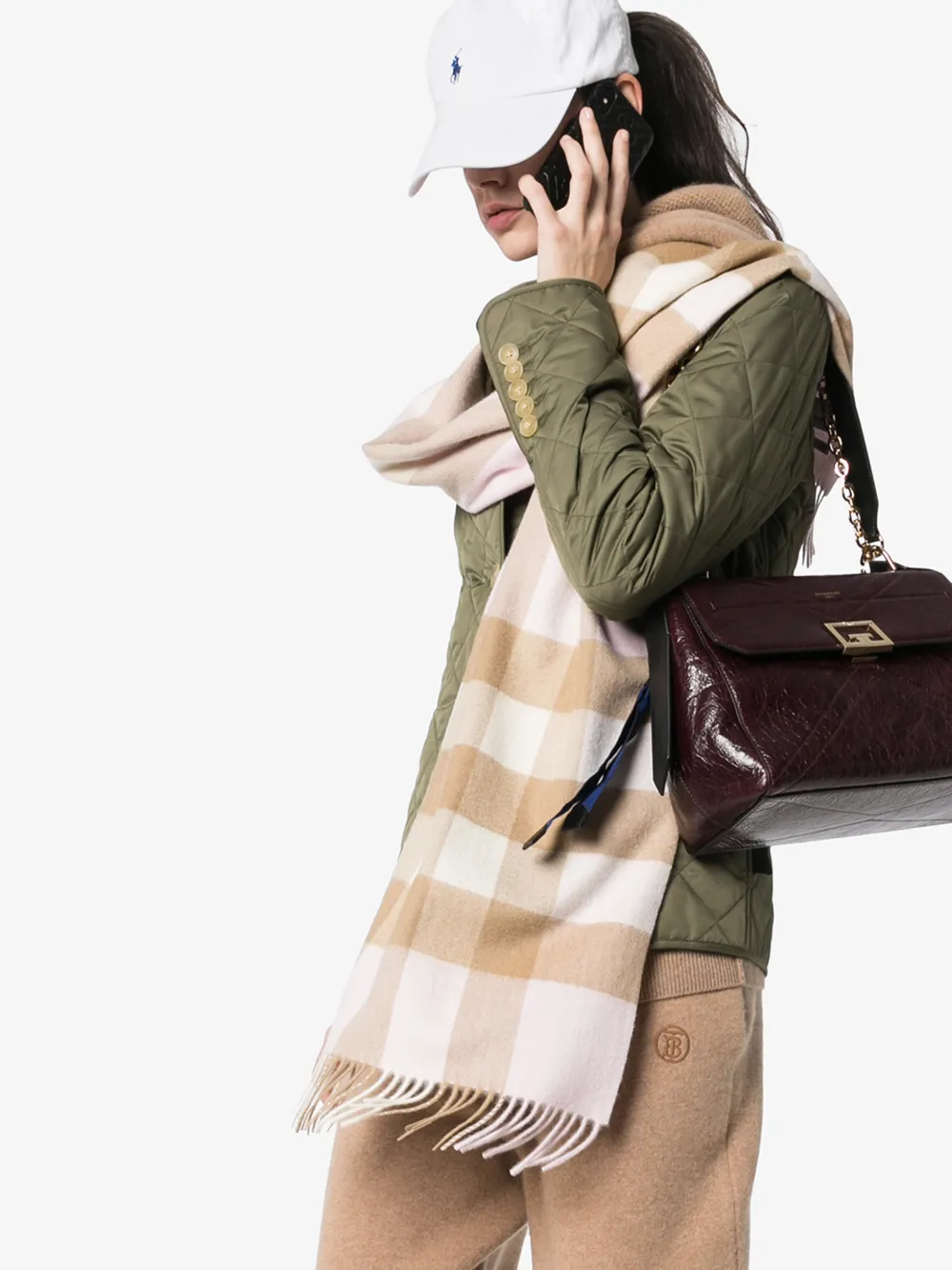 BURBERRY BURBERRY WHITE MEGA CHECK CASHMERE SCARF,802169014574132