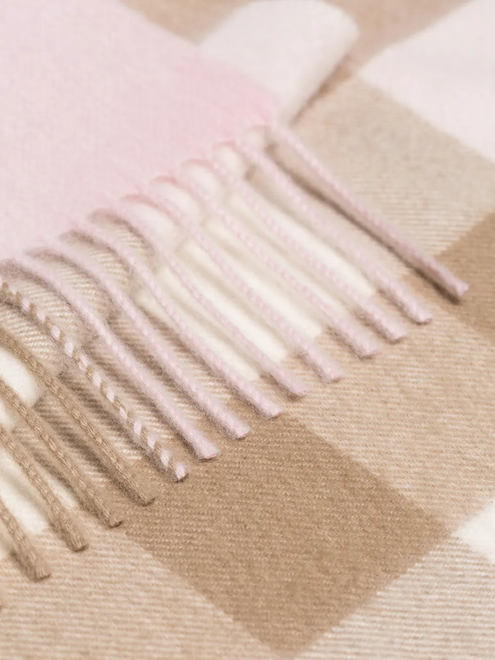 BURBERRY BURBERRY WHITE MEGA CHECK CASHMERE SCARF,802169014574132